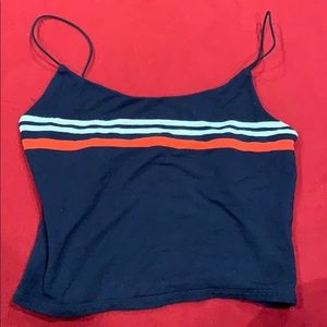 Stripped Navy Blue Crop Top
